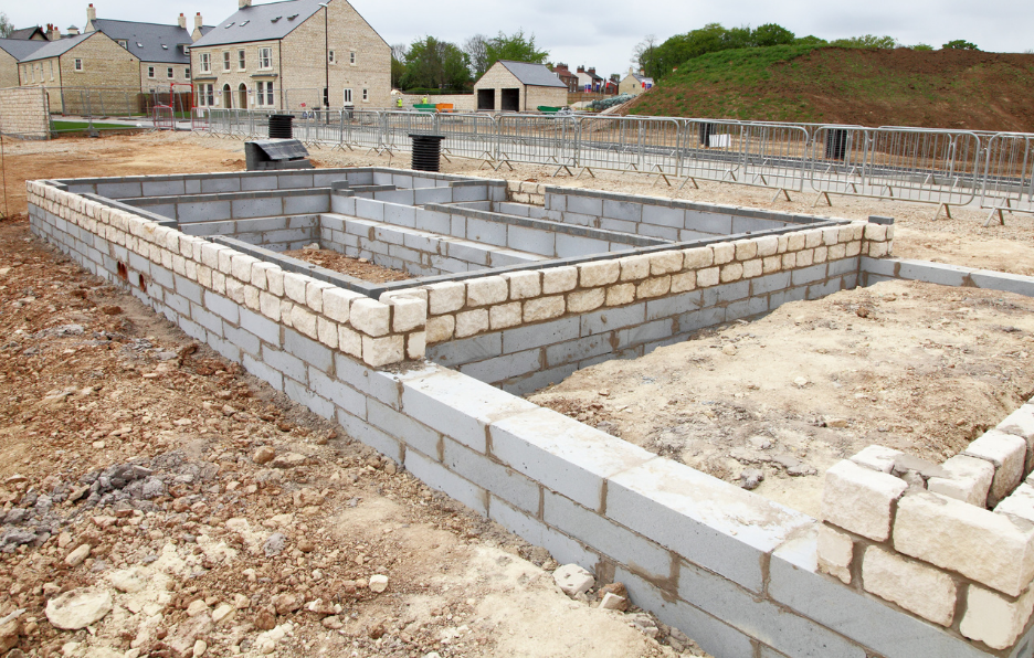 Construction Site with Concrete Foundation in Progress in Fairfield CA