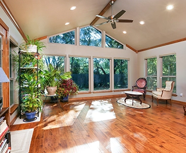Spacious Sunroom With Wooden Floors and Large Windows in Fairfield CA