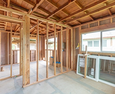 Wooden Framing In Progress For Home Remodeling Fairfield CA